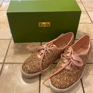 Kate Spade Rose Gold Glitter Keds